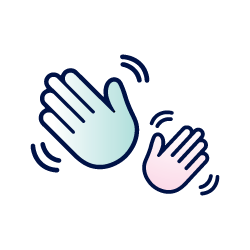 icon of two hands waving