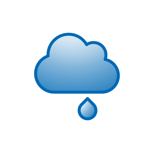 Cloud icon with single raindrop