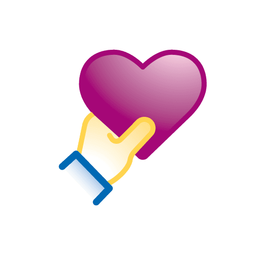Hand holding heart icon